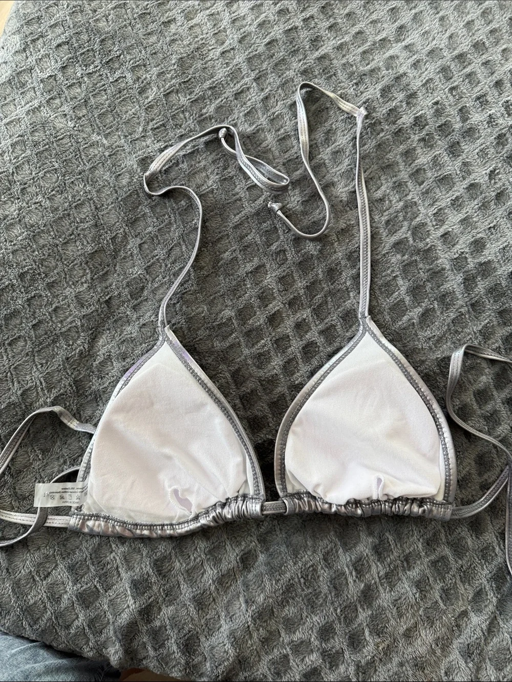 Silver Iridescent Triangle Bikini Top - Women's Swim & Intimates
